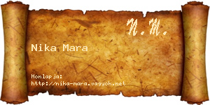 Nika Mara névjegykártya